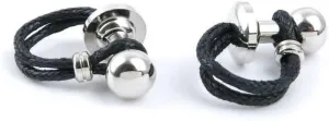 1 Pair Classic Wedding Shirt Boutons de manchette Cufflinks HC5D9 Silver Round Leather Rope