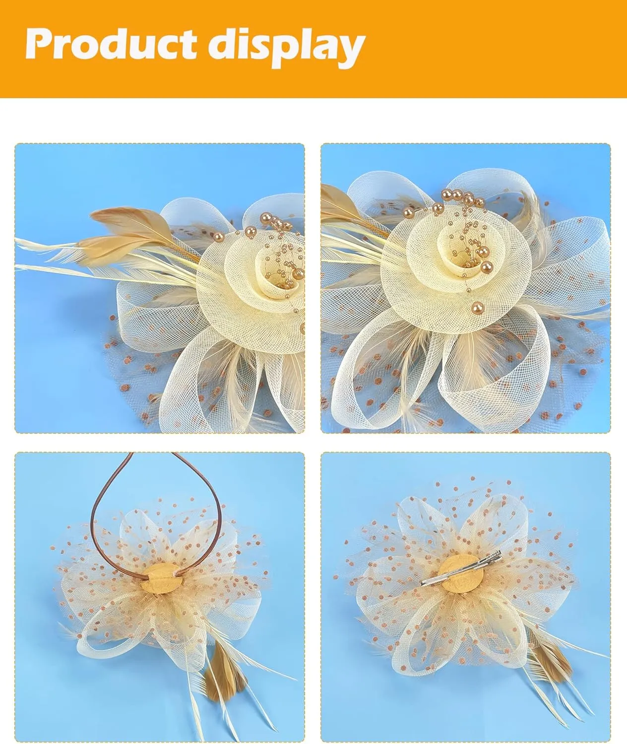 1920s Vintage Fascinators Hat Set for Women Tea Party Headband Cocktail Wedding Halloween Retro Tiara