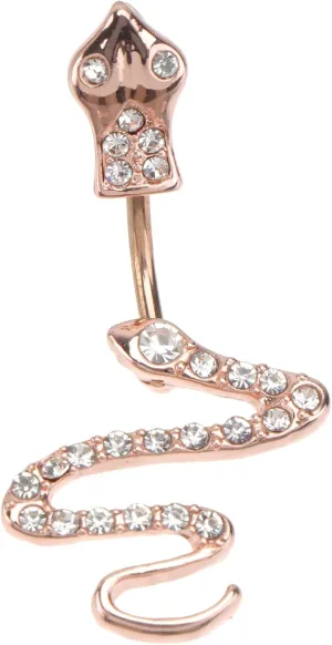 1Pc Snake Shaped Zircon Navel Ring Jewelry for Women Belly Button Piercing Accessory for Fashion Lovers Durable and Unique Design
