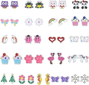20 Pairs Hypoallergenic Stud Earrings Set for Girls Jewelry Gifts for Girls Kids Women