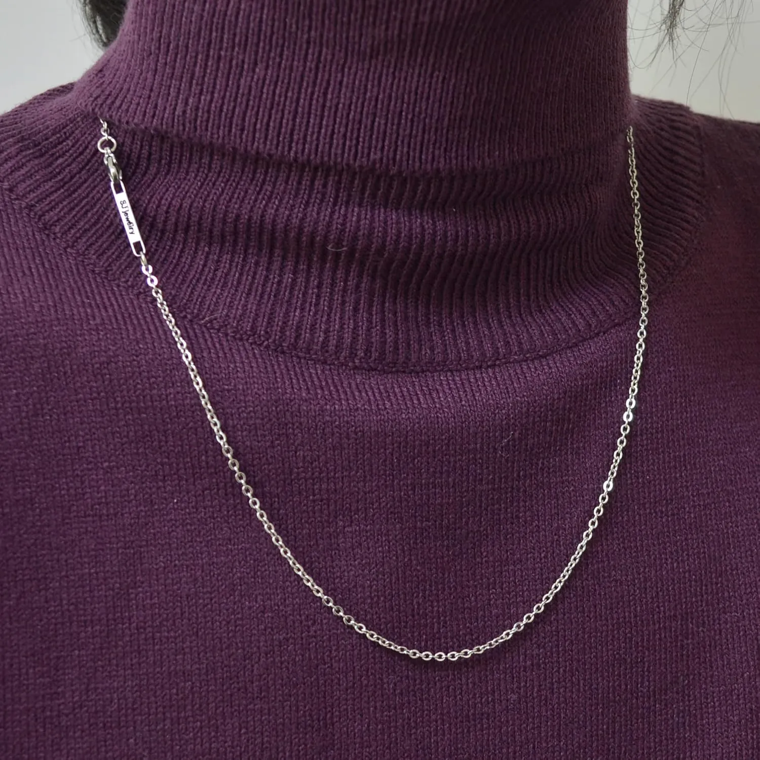 2MM Stainless Steel Necklace - Thin Cable Chain for Women & Men, Silver Chains for Pendant Addition or Alone - 16-30 Inch Available