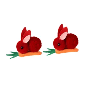 2pcs Plush Bunny Hair Clips Rabbit Hairpin for Girls Fun Cute Hair Accessories