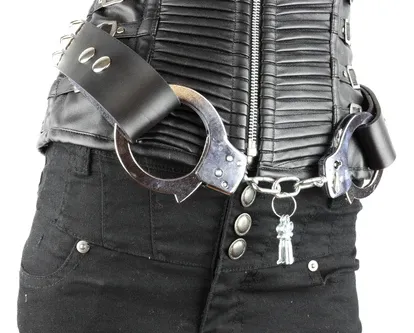3 ROW PYRAMID STUDS AND HANDCUFF BELT
