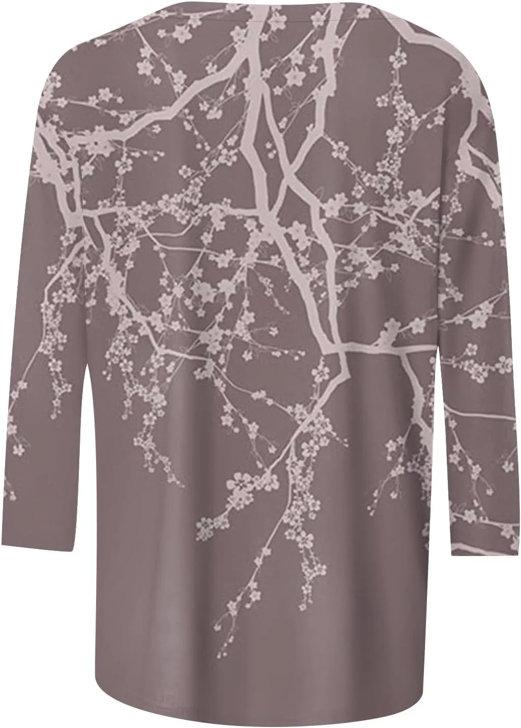 3/4 Sleeve Womens Tops Floral Print Loose Fit Blouse Plus Size Casual Tunic Tops Soft Stretch for Summer Beach & Office