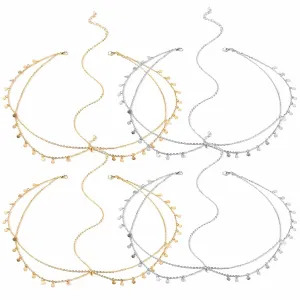 4 PCS Boho Sequins Head Chain Fashion Anti-slip Hair Chain Prom Headpiece Retro Bridal Layered Hair Jewelry Wedding Headband Elegant Festival Costume Head Accessories for Women Girls (Gold, Silver