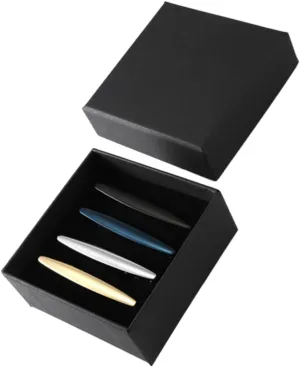 4pcs Men's Tie Clips for Business Formal Unique Design Necktie Pinch Clamps with 4 Colors