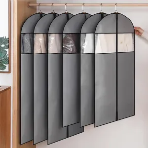 5 Packs Garment Bags with Clear Window & Zipper, Suit Bags, Clothing Covers for Hanging Clothes, for Dresses, Coats, Uniforms(60x110cm)