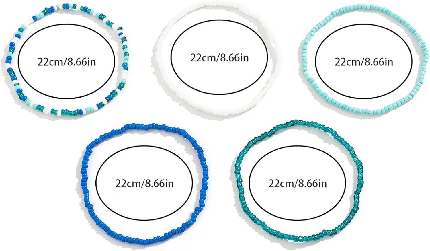 5Pcs Summer Beach Bead Anklet Bracelet,Multi-layered Pearl Anklets,Bikini Foot Chain Bracelet Wedding Bridal Adjustable Leg Bracelet Jewelry for Women Girls