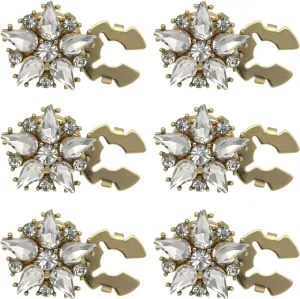 6 Pcs Rhinestone Button Covers, Button Covers for Women, Decorative Buttons Pins, Cuff Link Jewelry Buttons, Detachable Button Embellishment