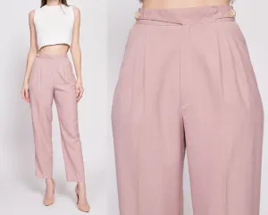 80s Dusty Lilac Purple Trousers - Petite Small, 25.5"
