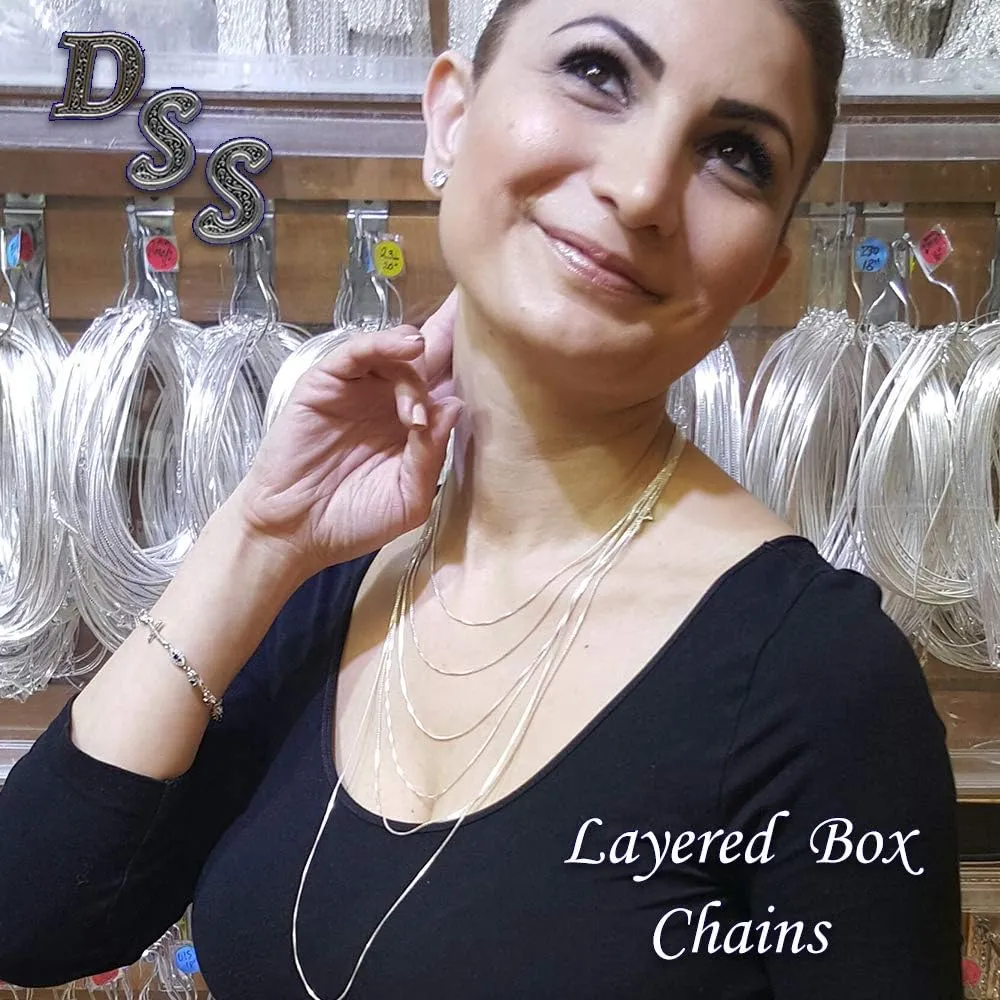925 Sterling Silver 1.5 MM Box Chain Italian Necklace Sturdy Lightweight - Lobster Claw Clasp 16-36"