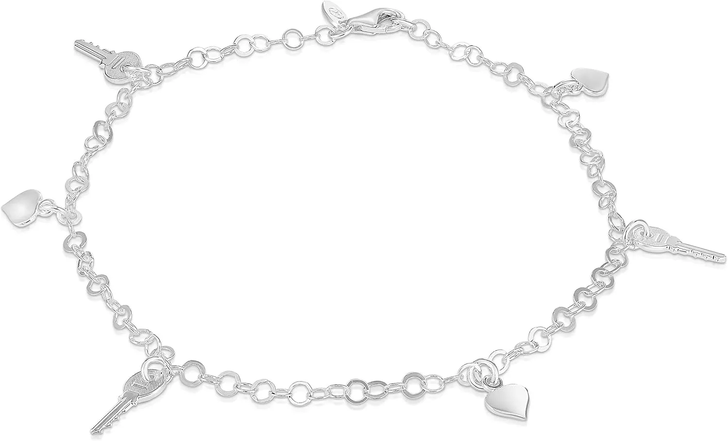 925 Sterling Silver Charm Anklets For Women, Ankle Bracelets, Basic Chain Link Anklets For Women, Anklets, Beach Anklets, Anklets With Charms, Summer Jewelry, 10 Inch Anklet, Foot Jewelry