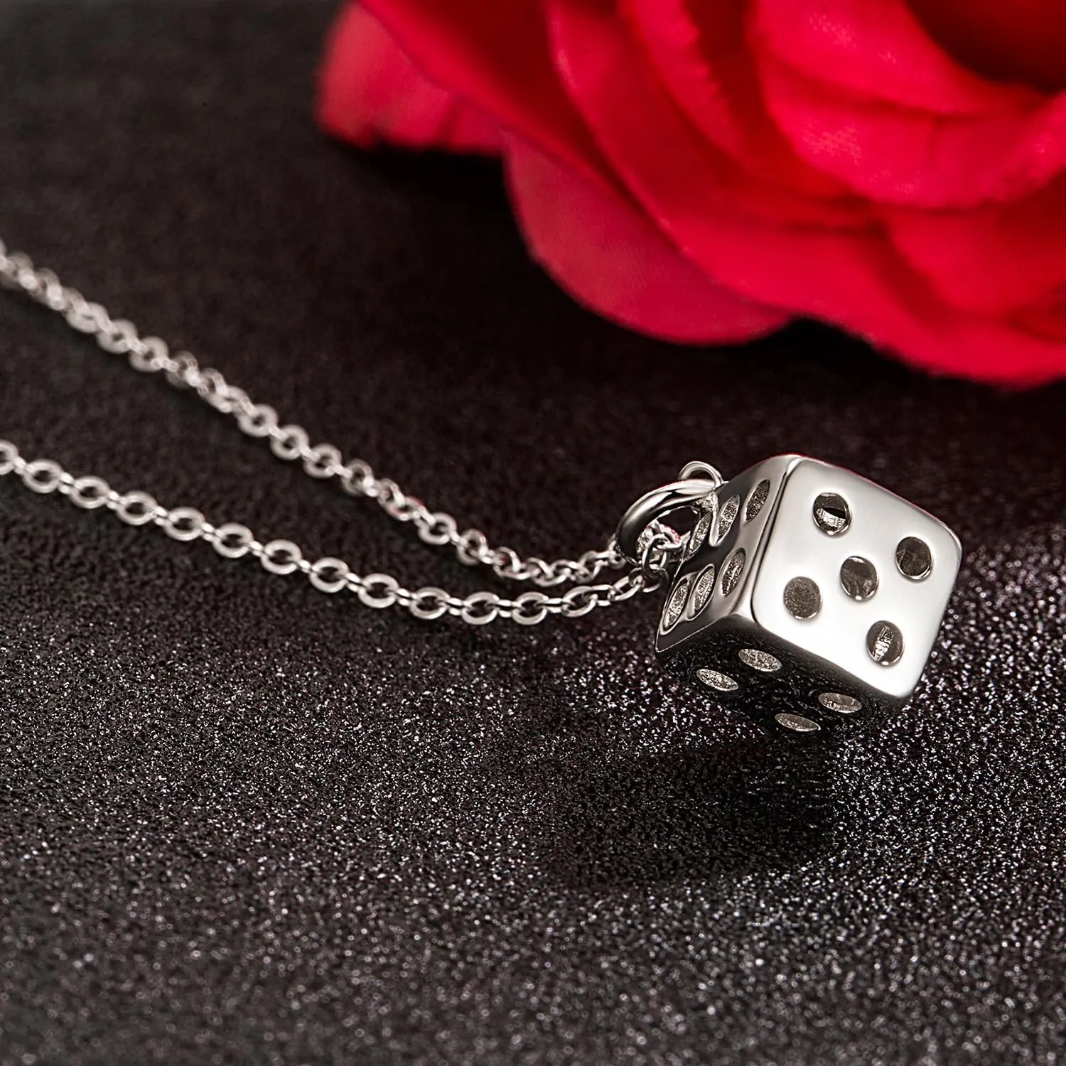 925 Sterling Silver Necklace For Women Unique Design Dice Pendant Choker Solid Silver Chain 18-20-22 inch Fashion Fine Jewelry Gift