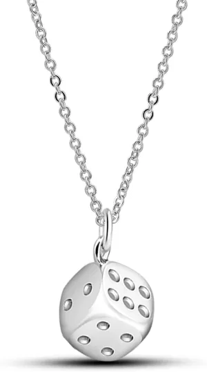 925 Sterling Silver Necklace For Women Unique Design Dice Pendant Choker Solid Silver Chain 18-20-22 inch Fashion Fine Jewelry Gift