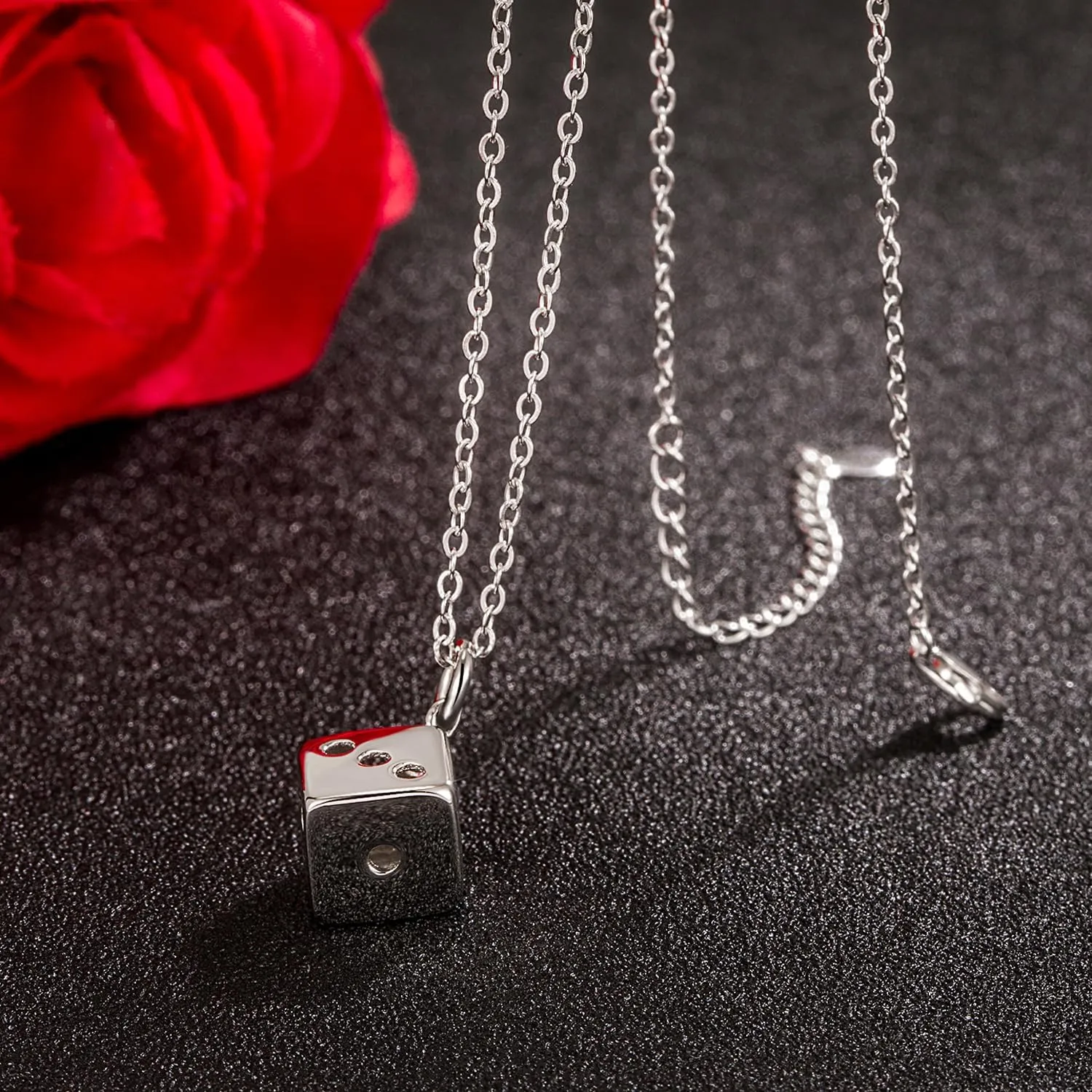 925 Sterling Silver Necklace For Women Unique Design Dice Pendant Choker Solid Silver Chain 18-20-22 inch Fashion Fine Jewelry Gift
