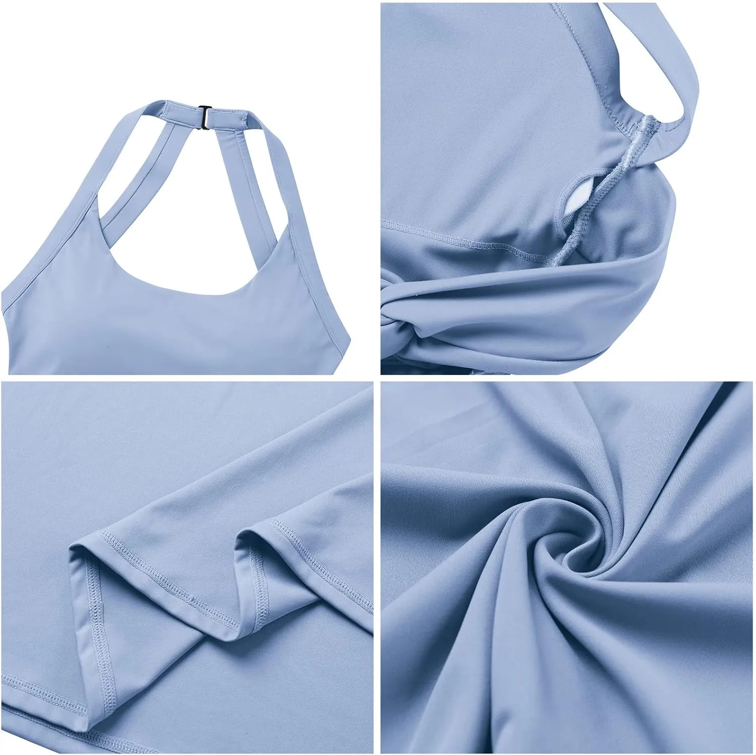 ABOCIW Women Tennis Dress with Built in Bra Backless Cut Out Twisted Side Pocket Split Athletic Midi Casual Dress