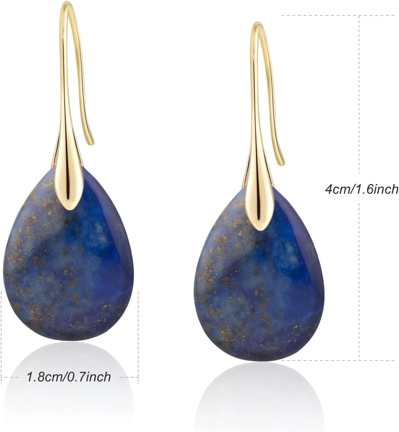 Agate Tear Beads High Luxury Purple Pendant Earrings, Fish Hook Pendant Earrings, Gold and silver tones