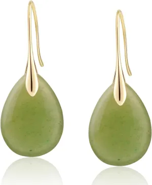 Agate Tear Beads High Luxury Purple Pendant Earrings, Fish Hook Pendant Earrings, Gold and silver tones