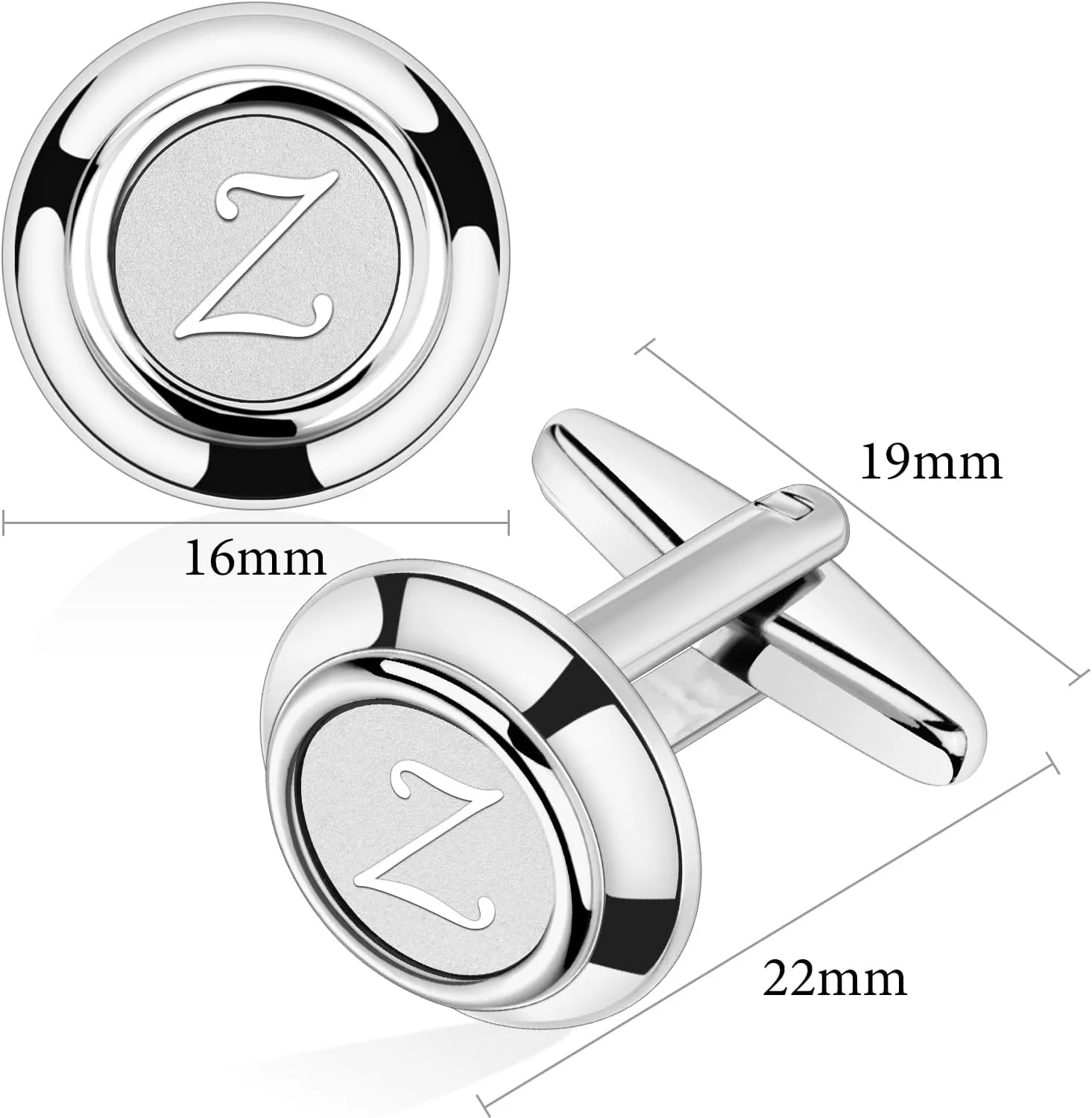 AMITER Mens Cufflinks with Initial A-Z, Classic 26 Letters Cuff Links for Men Business Wedding Shirts - 3 Pairs (Silver   Black   Rose Gold)