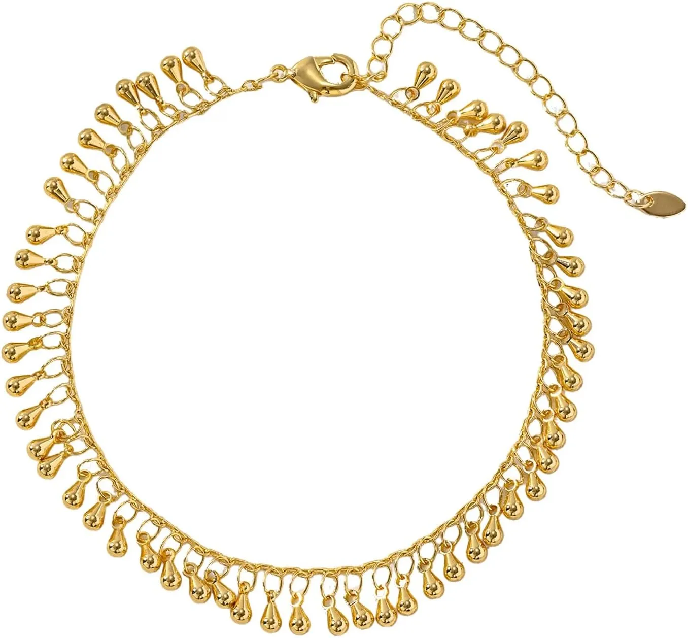 Ankle-Bracelets-Anklets-for-Women-14k Gold Waterproof Cuban Link Chain, Large Size Anklets for the Beach Jewelry