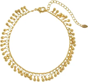 Ankle-Bracelets-Anklets-for-Women-14k Gold Waterproof Cuban Link Chain, Large Size Anklets for the Beach Jewelry