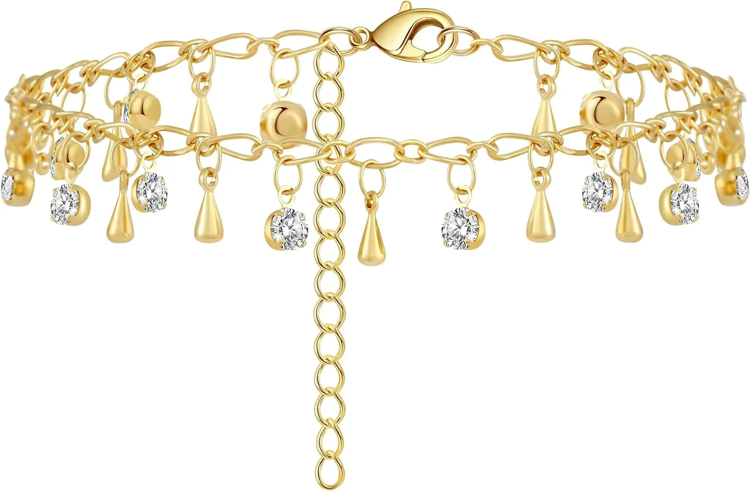 Ankle Bracelets for Women, 14K Gold Plated Anklets for Women, Charm Tissue Foot Chain Beach Jewelry for Women Beach Vacation Essentials Accessories Gifts