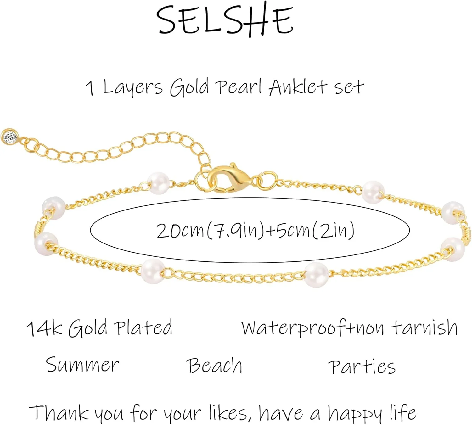 Ankle Bracelets for Women,14K Gold Plated Layered Beach Anklets SetWaterproof Dainty Gold Anklets for Women Gold Jewelry