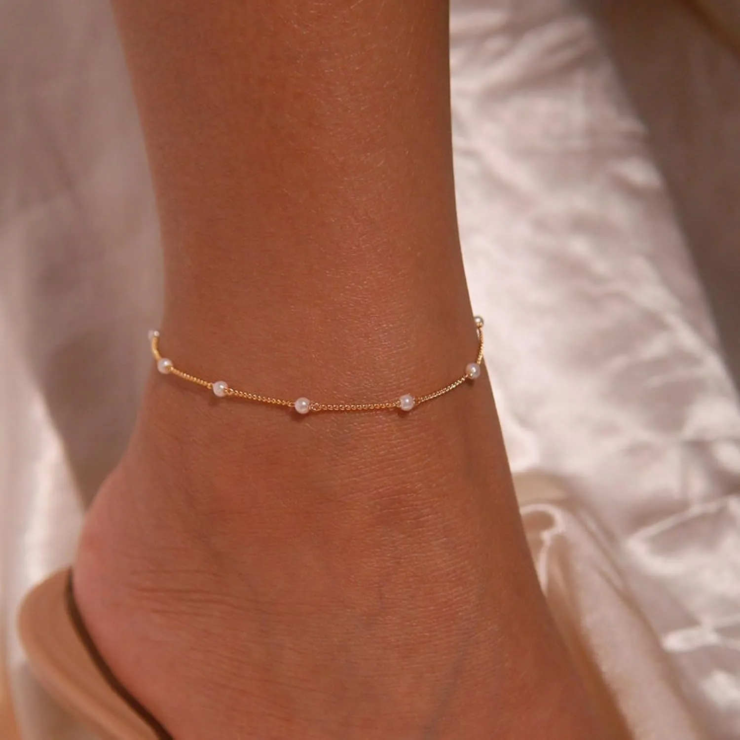 Ankle Bracelets for Women,14K Gold Plated Layered Beach Anklets SetWaterproof Dainty Gold Anklets for Women Gold Jewelry