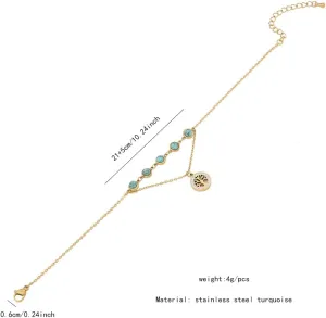 Anklet Bracelets Gold Ankle Bracelets for Women 316L Stainless Steel Layered Anklet Bracelets Adjustable Size Anklet Set Beach Anklet Bracelet Jewelry Anklet Set Summer Waterproof Anklet for Women
