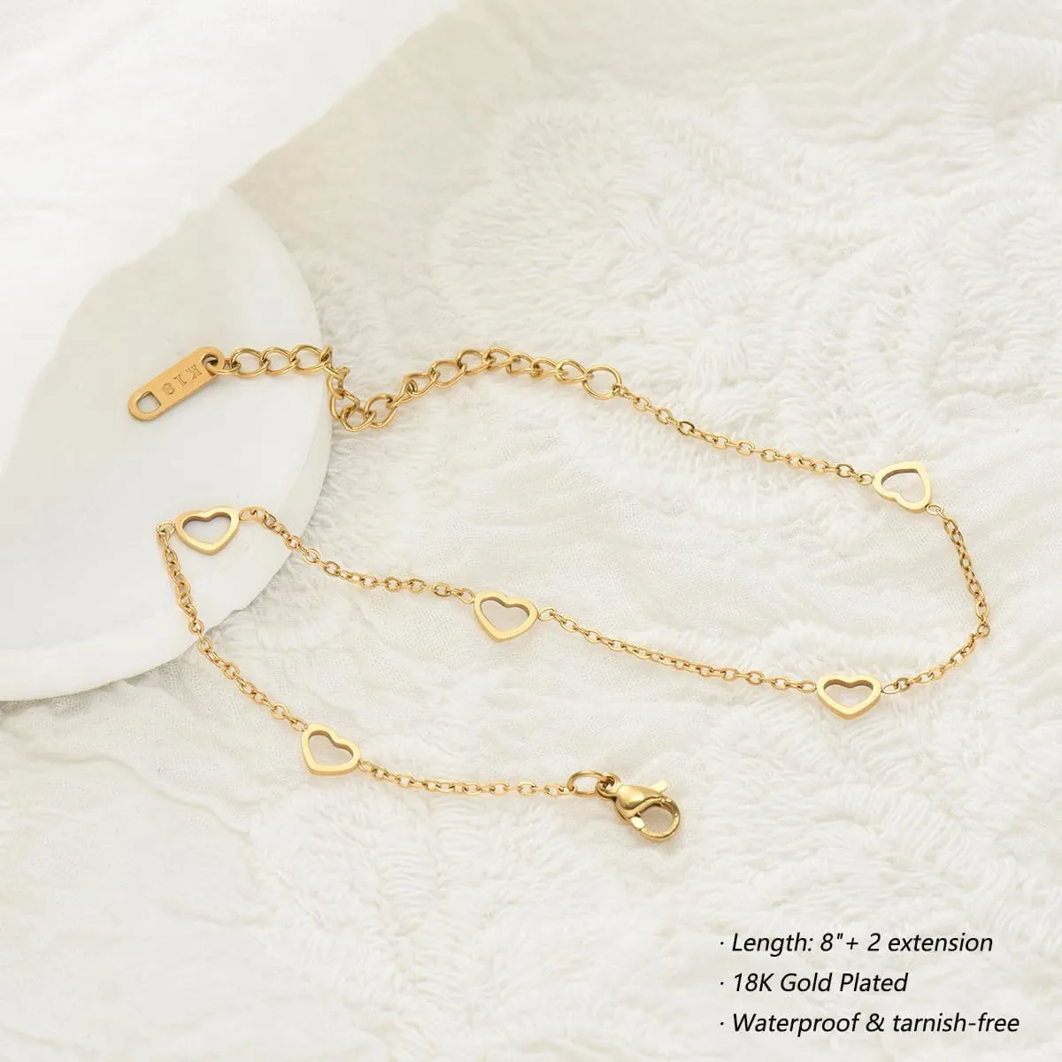 Anklets for Women 18K Gold Plated Anklets Waterproof Ankle Bracelets for Women Silver Ankle Bracelet Cross Satellite Gold Beads Herringbone Tennis Crystal Evil Eye Beach Anklets Dainty Jewelry Gift