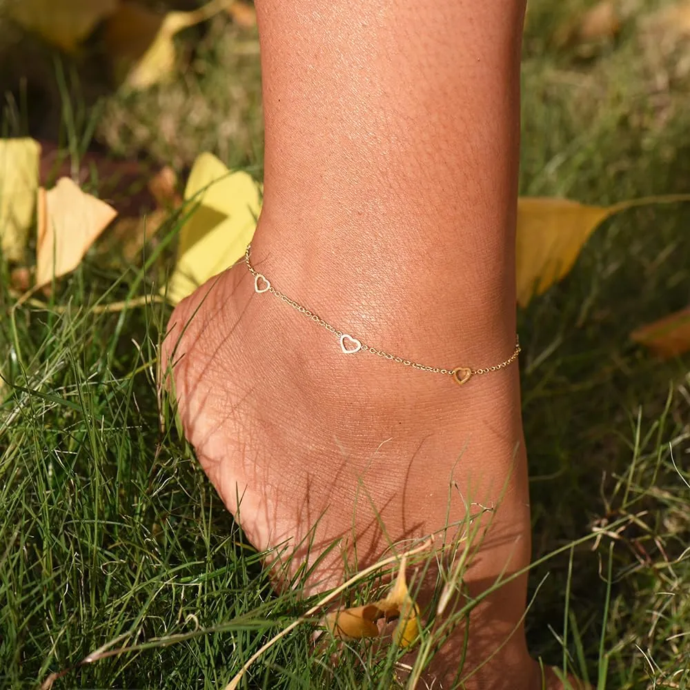Anklets for Women 18K Gold Plated Anklets Waterproof Ankle Bracelets for Women Silver Ankle Bracelet Cross Satellite Gold Beads Herringbone Tennis Crystal Evil Eye Beach Anklets Dainty Jewelry Gift