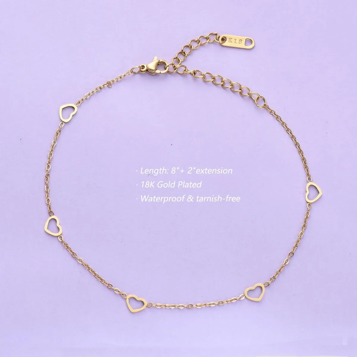 Anklets for Women 18K Gold Plated Anklets Waterproof Ankle Bracelets for Women Silver Ankle Bracelet Cross Satellite Gold Beads Herringbone Tennis Crystal Evil Eye Beach Anklets Dainty Jewelry Gift