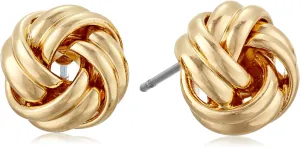Anne Klein Women's Pierced Earrings Knot Stud, Gold, One Size