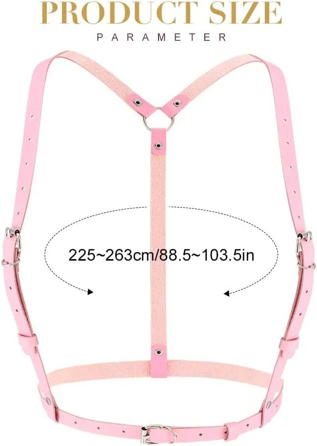 Asooll Punk Leather Body Chains Rave Harness Belt Fashion Club Leather Body Accessories Jewelry for Women and Girls