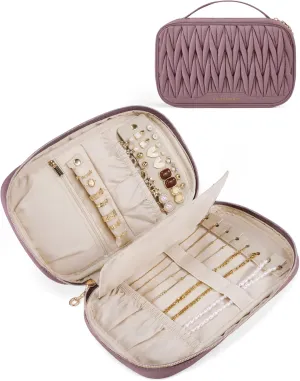 BAGSMART Travel Jewelry Case Jewelry Organizers and Storage Earings Holder Organizer for Women Necklace Holder Jewelry Rolls for Necklaces, Earrings, Bracelets-Purple