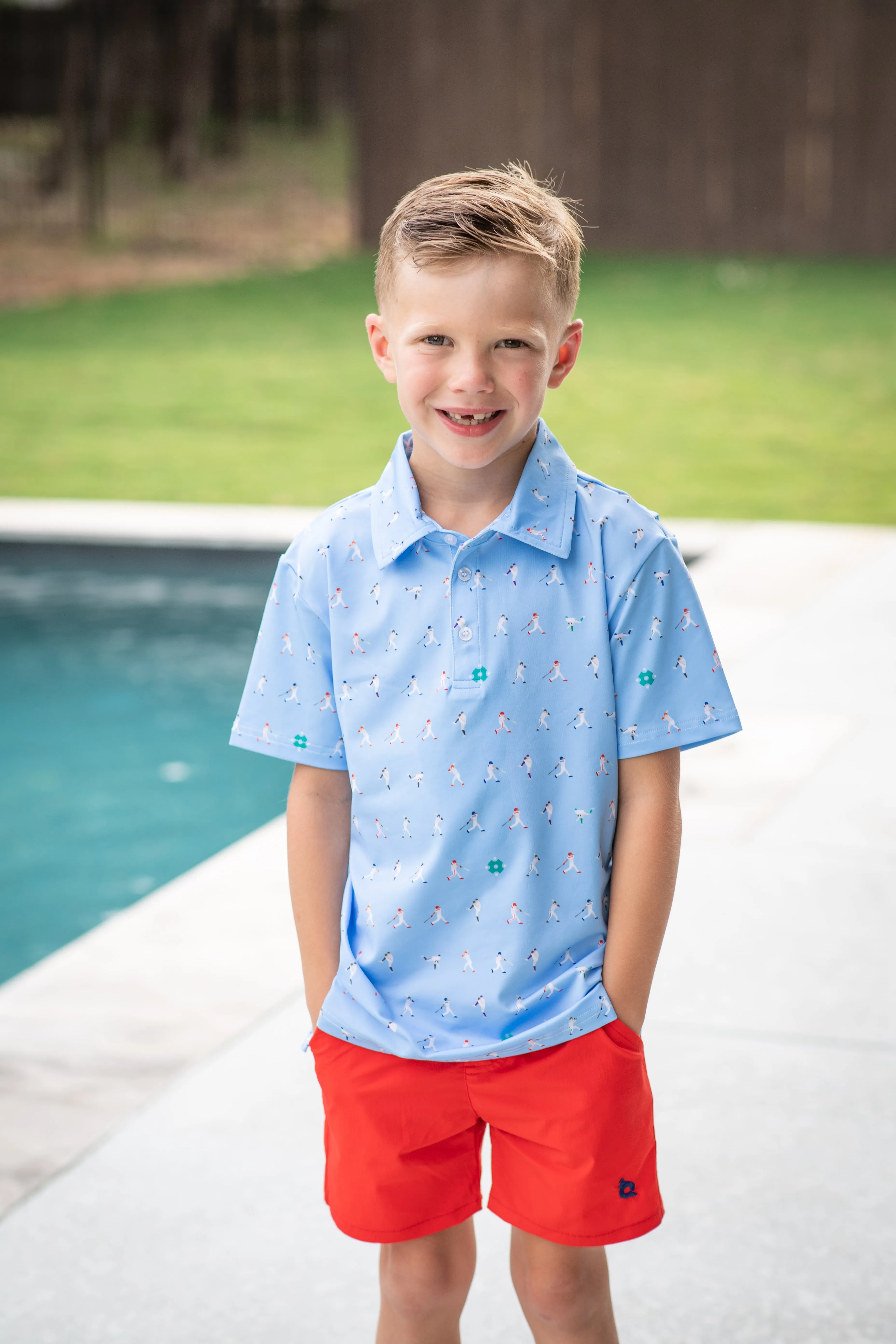 Batter Up Polo Short Sleeve Shirt