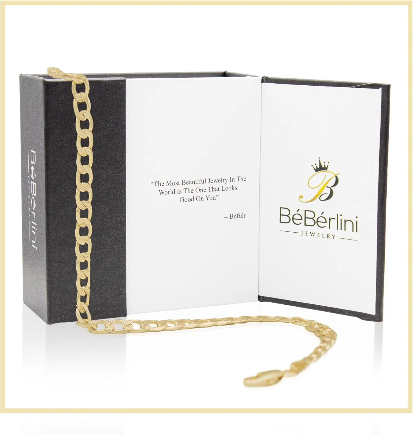 BEBERLINI Cuban Link 14K Gold Filled Diamond Cut Anklet Curb Foot Chain 10'' Bracelet Women Fashion Jewelry