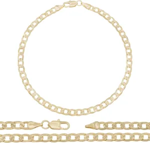 BEBERLINI Cuban Link 14K Gold Filled Diamond Cut Anklet Curb Foot Chain 10'' Bracelet Women Fashion Jewelry