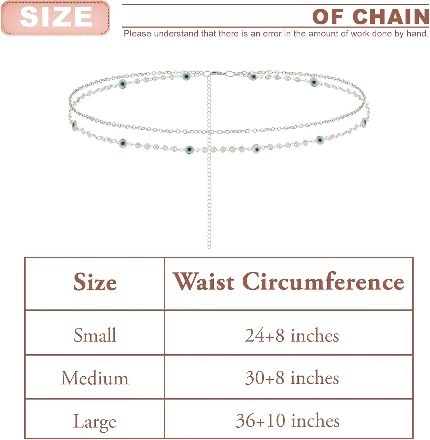 Belly Chain for Women Gold Layered Evil Eye Waist Chains Adjustable Sequin Body Chain Body Jewelry Accessories for Bikini Beach