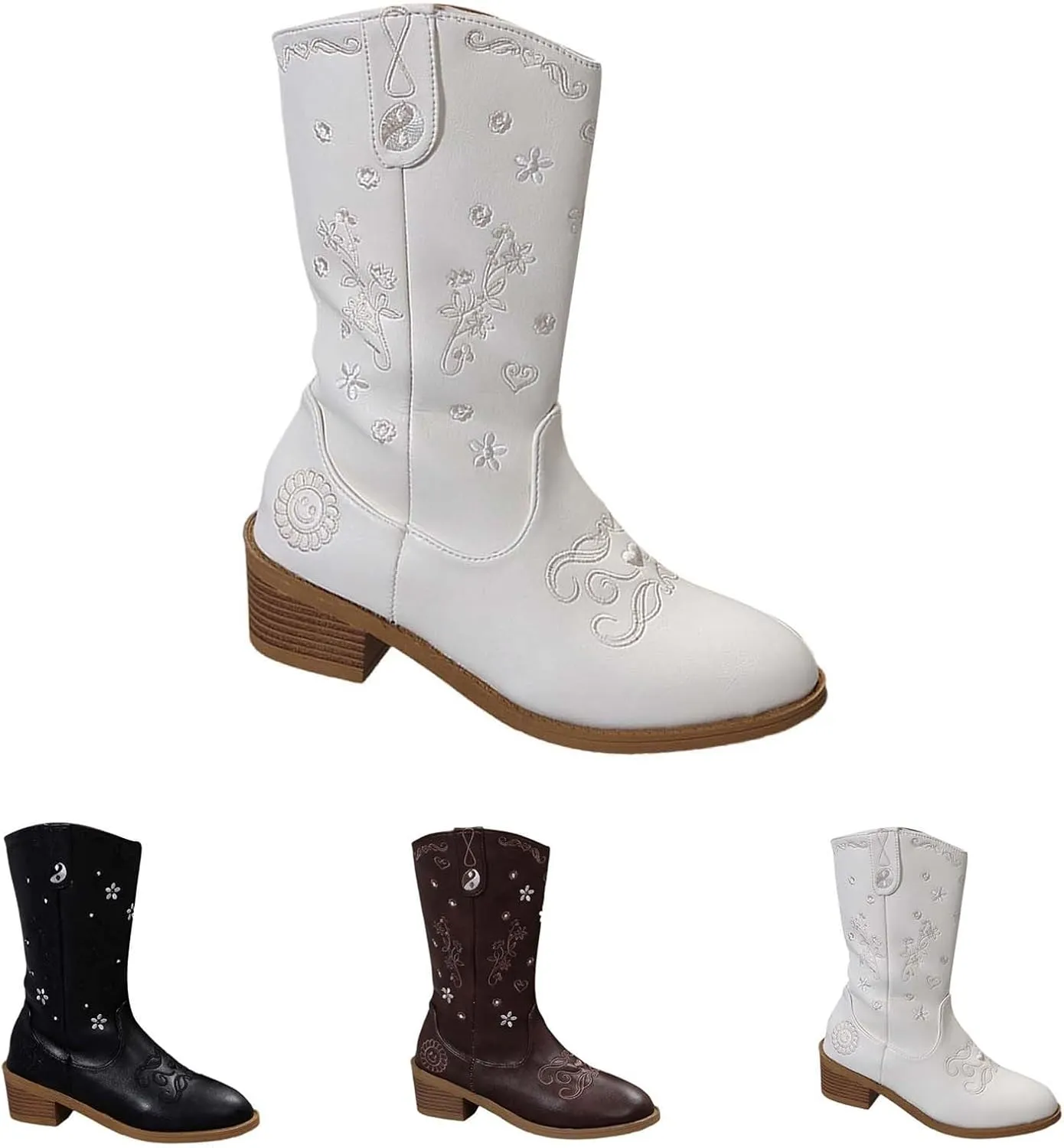 Black Ankle Boots Booties for Women with Heel Cow Boots for Women Chelsea Leather Boots Women Womens Booties and Ankle Boots Western Dark Gray Ankle Boots Women