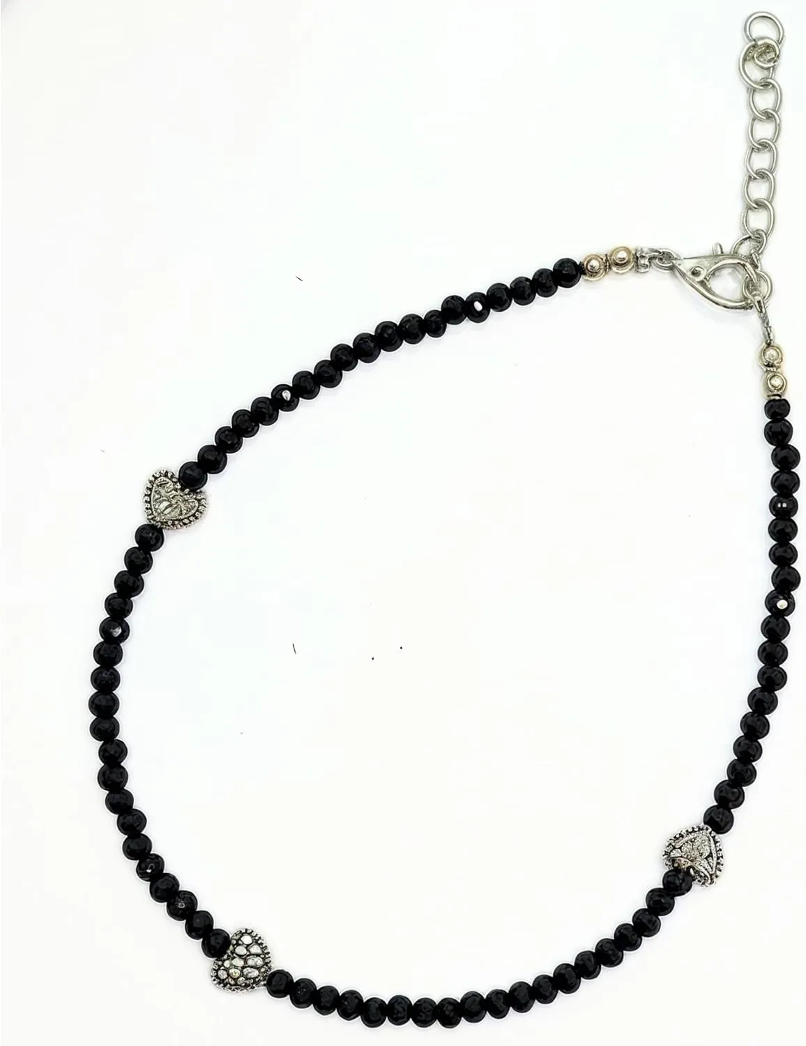 Black Bead Crystal Charm Anklet Bracelet Handmade Simple Summer Beach Waterproof Ankle Foot Chain Bracelets for Women Minimalist Jewelry-Adjustable