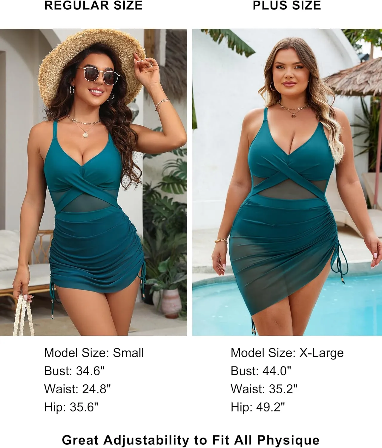 Blooming Jelly Womens One Piece Swimsuit Modest Tummy Control Bathing Suit Twist Front Swim Dress Swimwear 2025