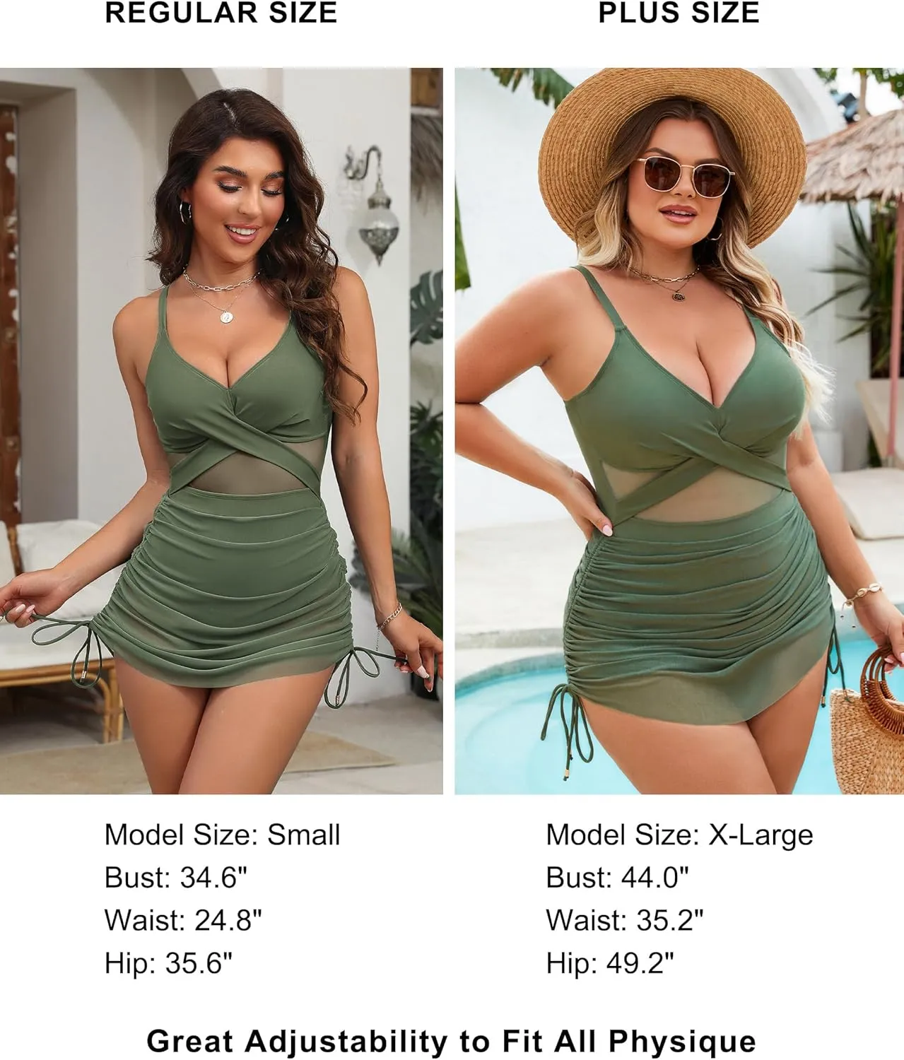 Blooming Jelly Womens One Piece Swimsuit Modest Tummy Control Bathing Suit Twist Front Swim Dress Swimwear 2025