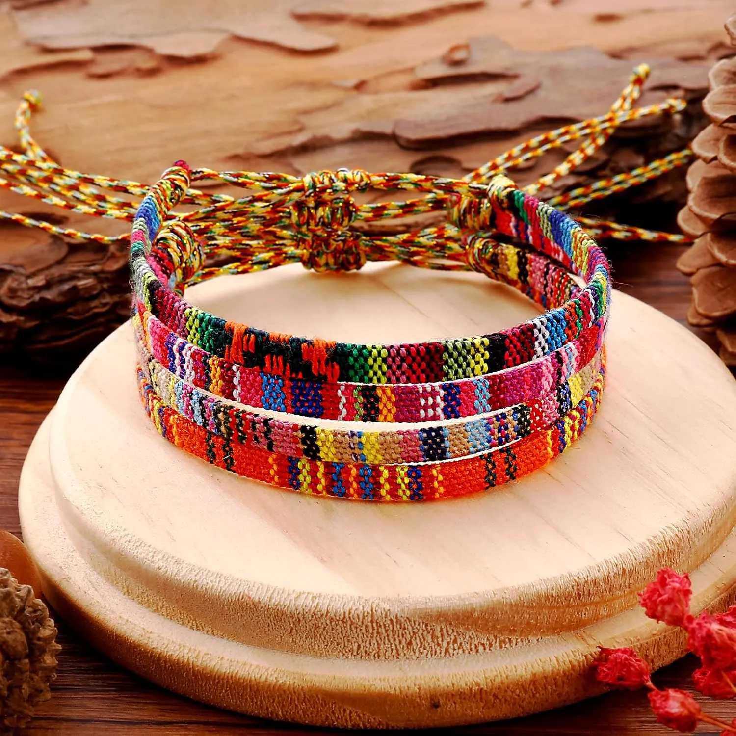 Boho Bracelets for Women & Mens Braided sunmer bracelets for women & men surfer Beach Jewelry Waterproof Adjustable String Rope Anklet (orange)