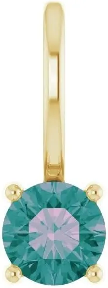 Bonyak Jewelry 14k Yellow Gold Imitation Alexandrite Solitaire Charm/Pendant Unique Design