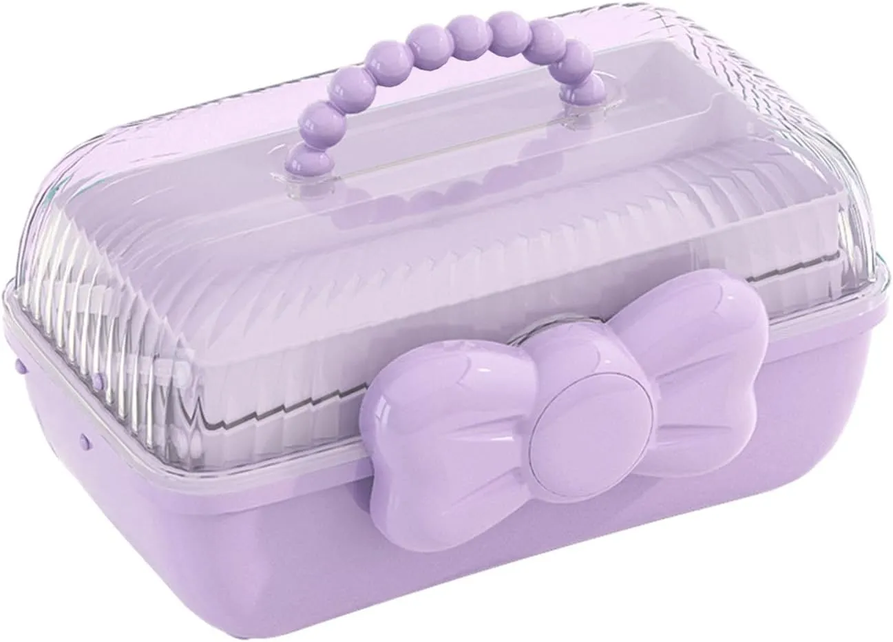 Bow SwitchGirls Hair Accessories Storage Box Cute Organizer Box Jewelry Box, Plastic Hair Ties Holder Hair Clips Container Headbands Organizer Gift for Baby Girls Multipurpose Organizer (Purple)