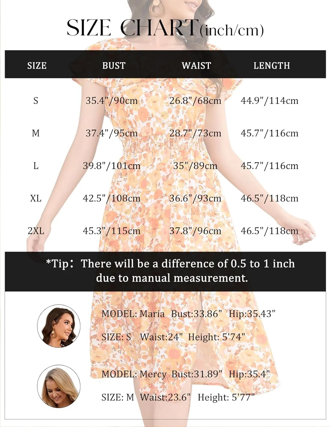 Bridesmay Womens Summer Floral Midi Dresses Ruffle Sleeve Beach Wedding Guest Dress V Neck Swing Flowy Dresses
