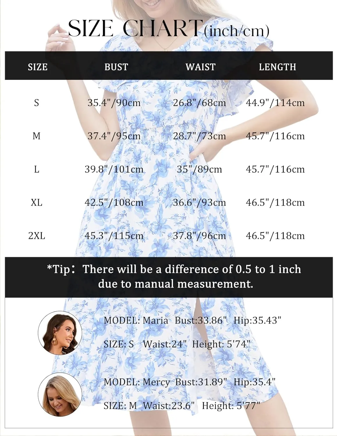Bridesmay Womens Summer Floral Midi Dresses Ruffle Sleeve Beach Wedding Guest Dress V Neck Swing Flowy Dresses