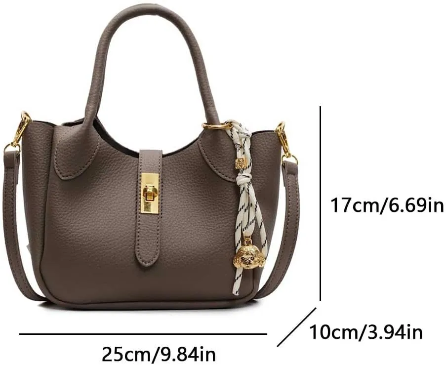 Bucket Bags for Women - Retro Leather Bucket Purse Crossbody Shoulder Bag Vintage Handbag with Adjustable Strap