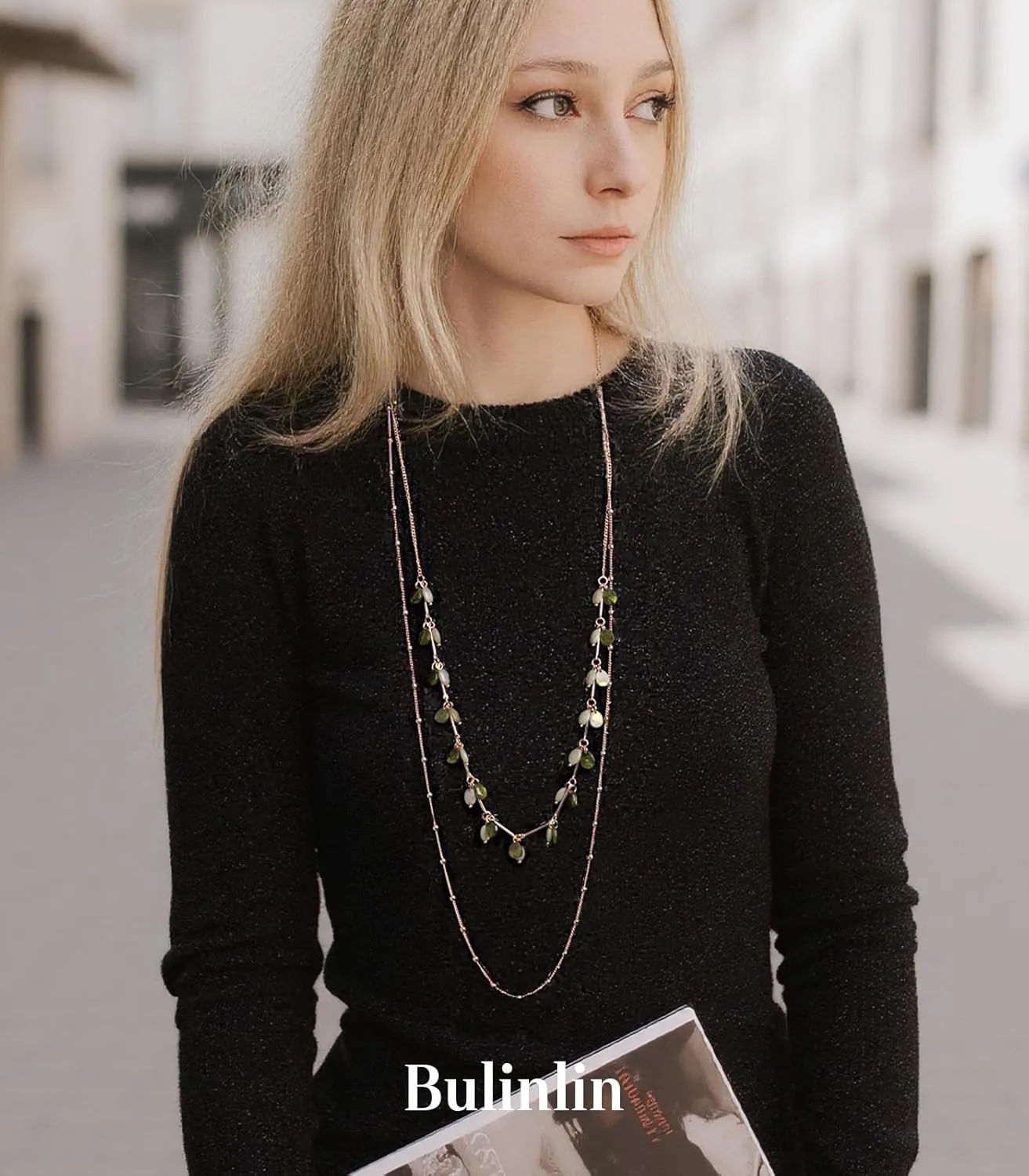 BULINLIN Layered Gold Long Necklaces for Women Long Beaded Chain Necklace Costume Gold Jewelry Mothers Day Gifts for Mom
